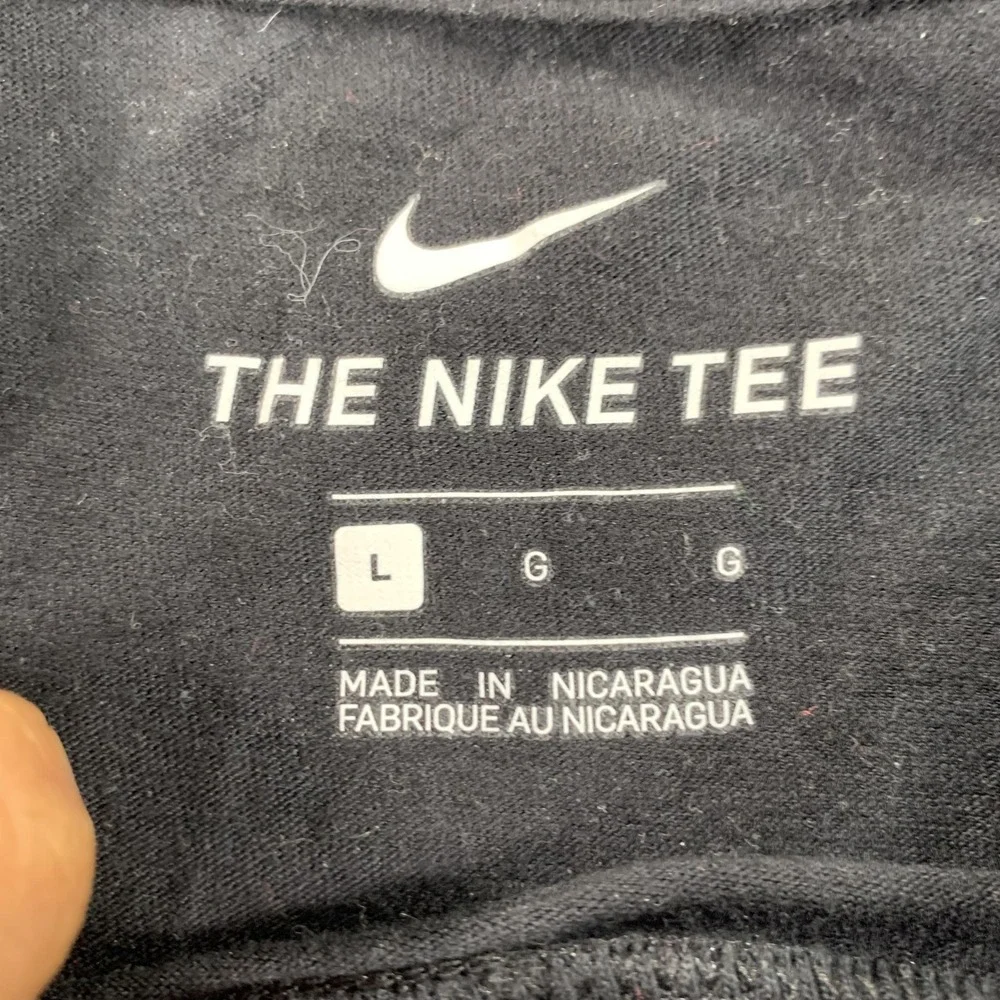Nike Shirt Mens Large‎ Black AF-1 Swoosh Logo Blue Pink Graphic Tee Athletic